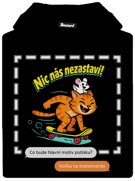 Vlastní AI obrázek dětská mikina klokanka Black