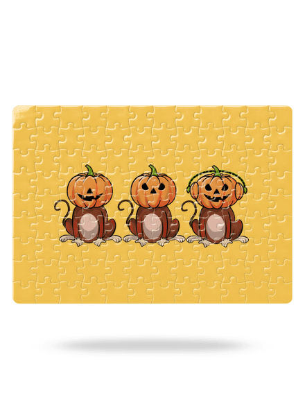Halloween opičky puzzle White