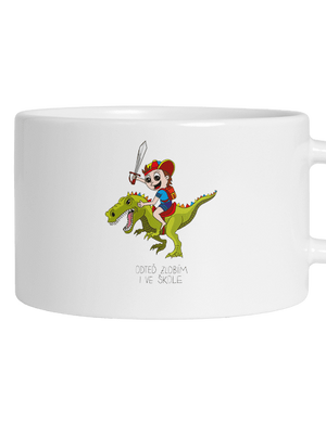 Kluk ve škole hrnek makronka White