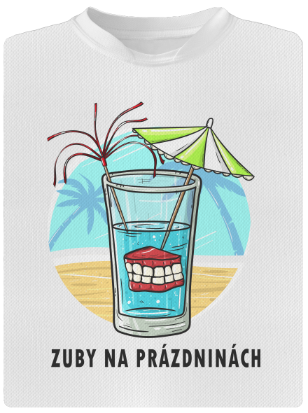Zuby na prázdninách pánské sportovní tričko White
