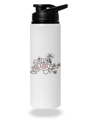 Kocour není doma lahev na vodu White