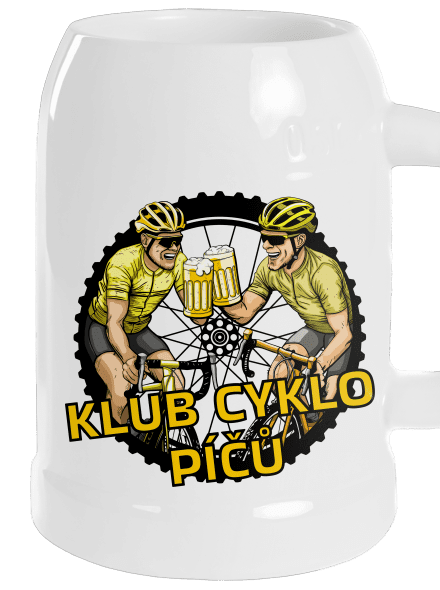 Klub cyklo píčů půllitr White