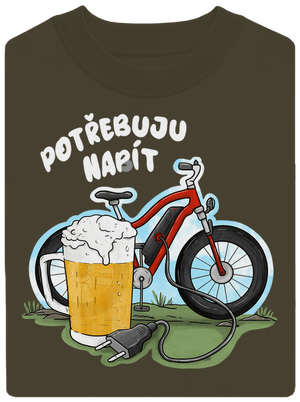 Potřebuju napít unisex mikina bez kapuce Urban Khaki