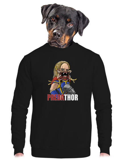 Predathor unisex mikina bez kapuce Black