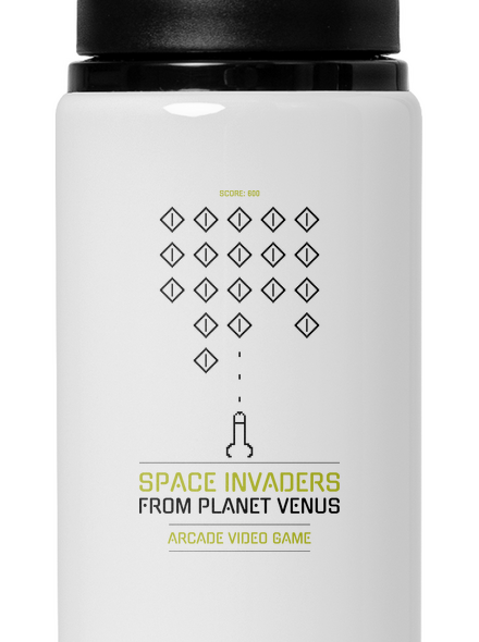 Space Invaders lahev na vodu White