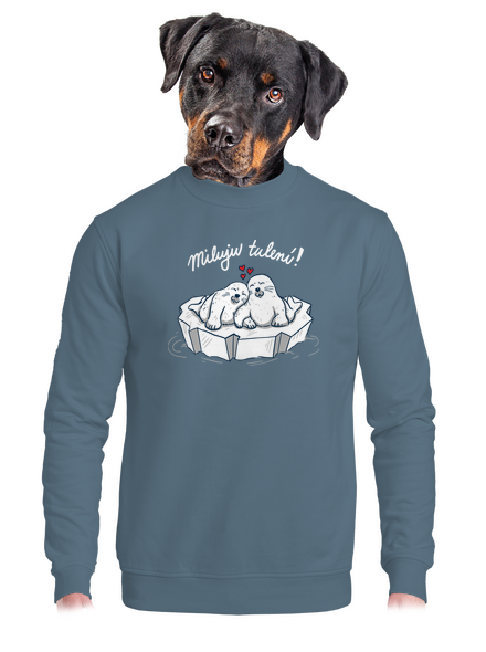 Miluju tulení unisex mikina bez kapuce Nordic Blue