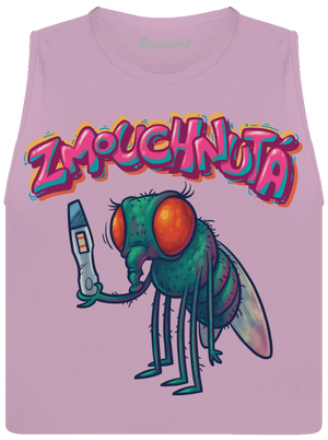 Zmouchnutá dámské tílko volné Lilac