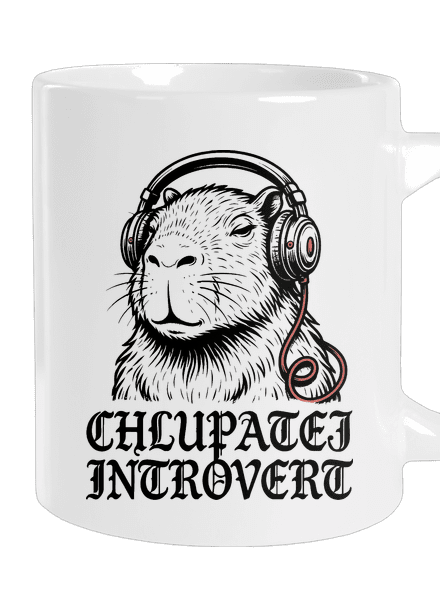 Chlupatej introvert velký hrnek White