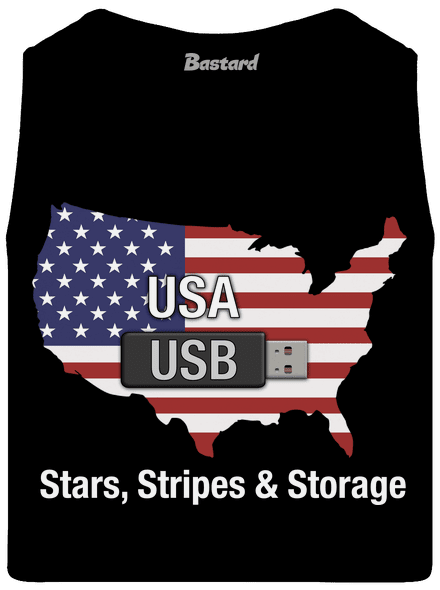 USA a USB pánské tílko Black