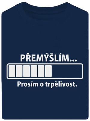 Přemýšlím unisex tričko oversized Midnight Blue