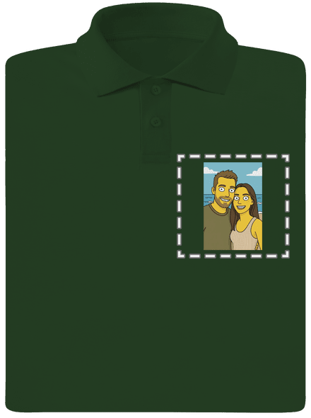 Simpsonovi z vlastní fotky pánská polokošile Bottle Green Mal