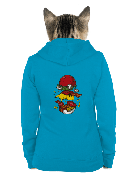 Pokémon burger dámská mikina na zip Blue Atol