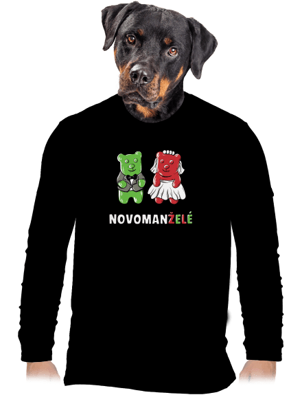 Novomanželé z želé pánské dlouhý rukáv Black