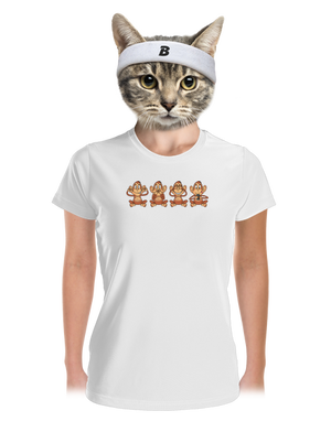 Opička s mobilem dámské sportovní tričko White