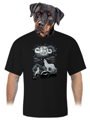 Vlčí árie unisex tričko oversized Black