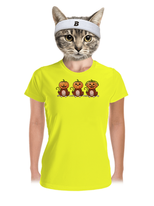Halloween opičky dámské sportovní tričko Neon Yellow