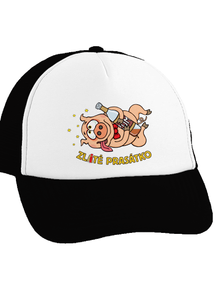 Zlité prasátko kšiltovka truckerka Black cap