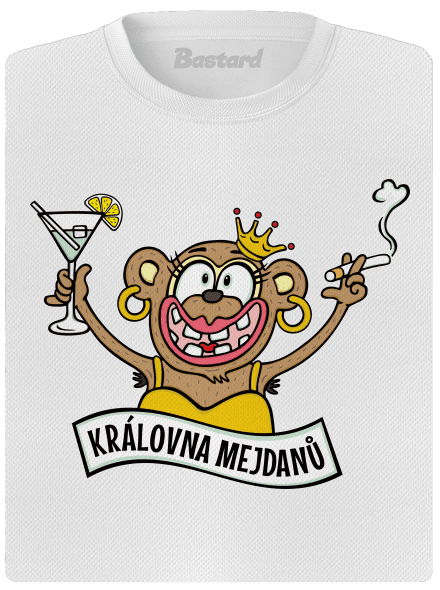 Královna mejdanů dámské sportovní tričko White