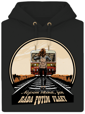 Fotím vlaky unisex mikina premium Dark Black