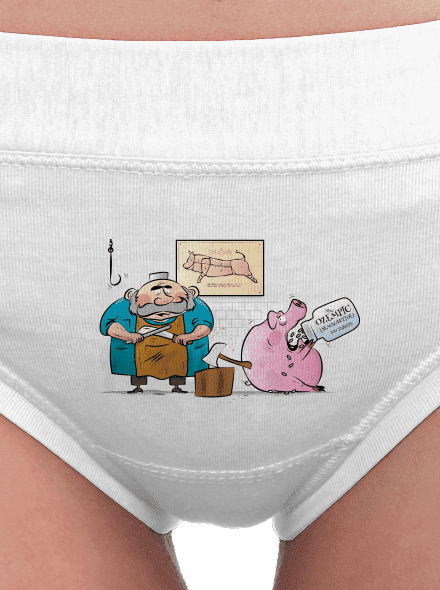 Řezník a prase dámské kalhotky White