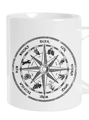 Alkoholický kompas velký hrnek White