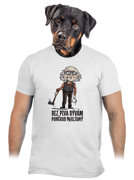Neklidný bez piva pánské tričko White
