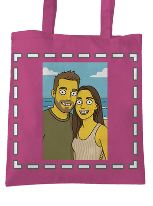 Simpsonovi z vlastní fotky taška Fuchsia