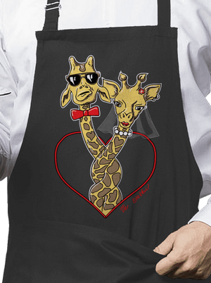 Žirafy ve svazku zástěra Dark Grey