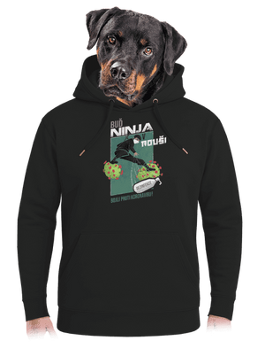 Ninja v rouši unisex mikina premium Dark Black