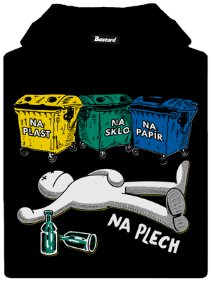 Tříděný odpad pánská mikina klokanka Black