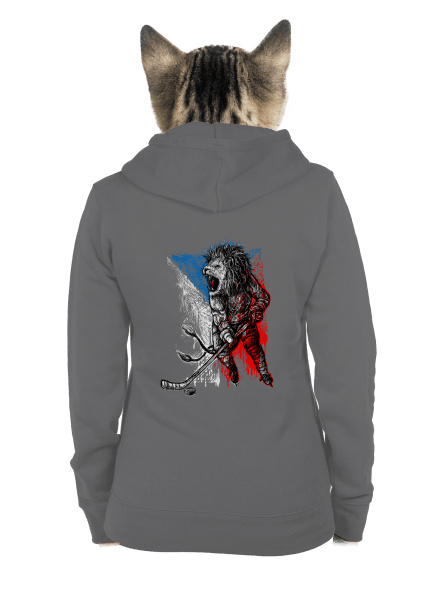 Hokejový lev dámská mikina na zip Steel Gray