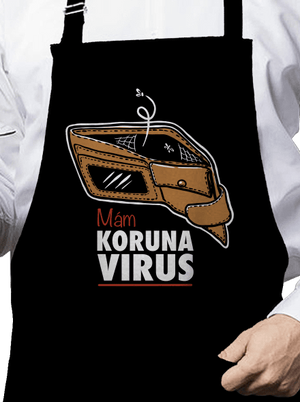 Korunavirus v peněžence zástěra Black