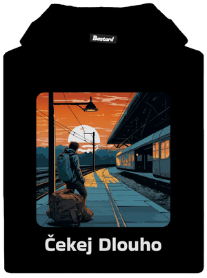 Čekej dlouho dětská mikina klokanka Black