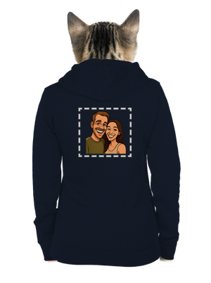 Karikatura z vlastní fotky dámská mikina na zip Navy Mal