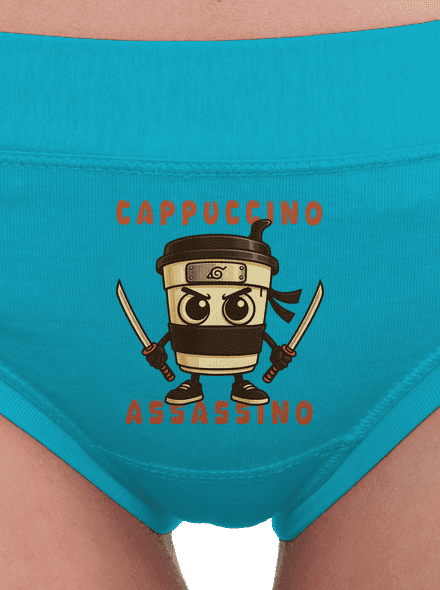 Cappuccino Assassino – Italian Brainrot dámské kalhotky Turquoise