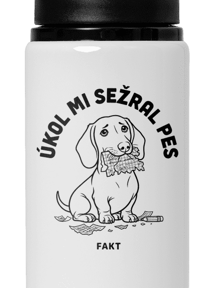 Úkol sežral pes lahev na vodu White