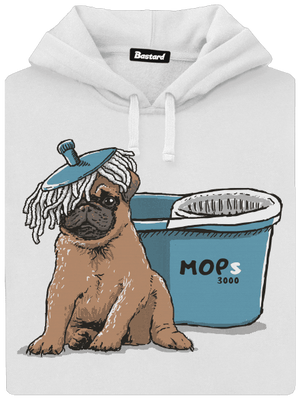 Mops dámská mikina klokanka White