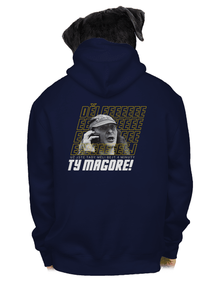 B18: Jiří Kára pánská mikina na zip Navy