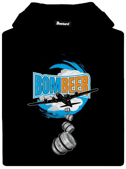 BomBeer pánská mikina klokanka Black