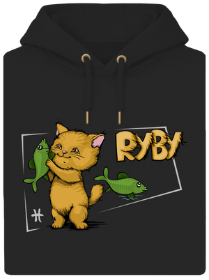 Kočičí horoskop: Ryby unisex mikina premium Dark Black