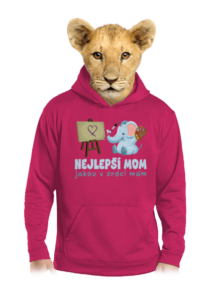 Nejlepší mom dětská mikina klokanka Hot Pink