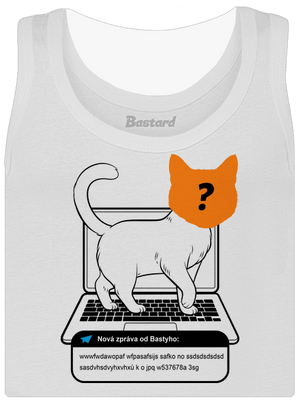 Kočka na klávesnici dámské tílko klasické White