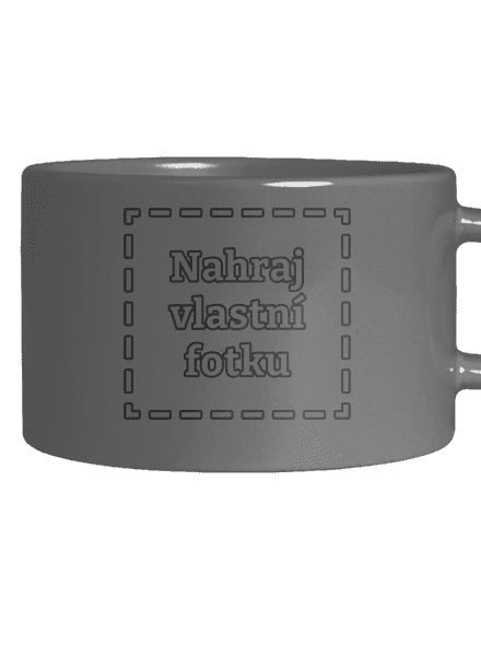 Vlastní potisk hrnek makronka Grey Macaron