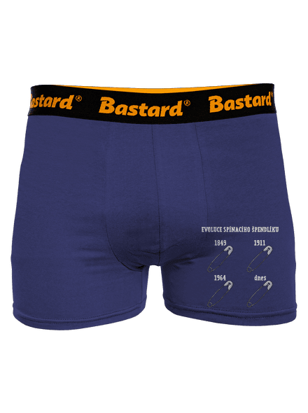 Evoluce spínacího špendlíku boxerky Blue Navy