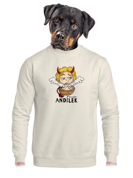 Andílek unisex mikina bez kapuce Off White