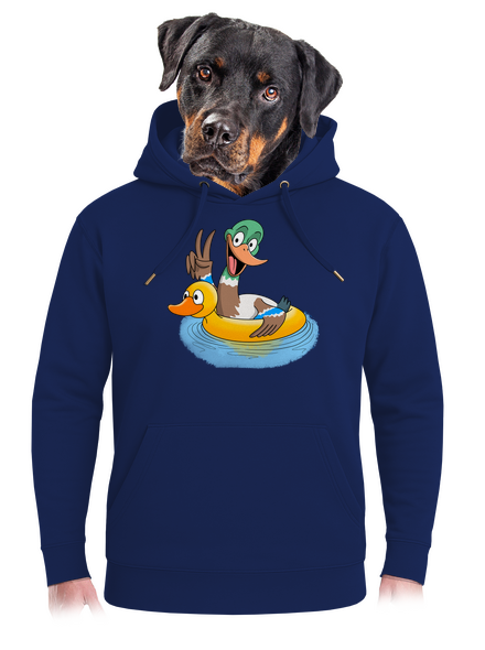 Kačer neplavec unisex mikina premium Navy
