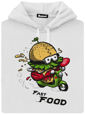 Fast Food dámská mikina klokanka White
