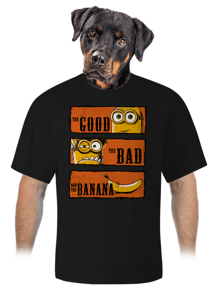 Hodný zlý a banán unisex tričko oversized Black