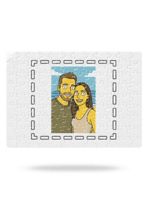 Simpsonovi z vlastní fotky puzzle White