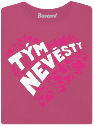 Tým nevěsty dámské tričko s lemem Magenta